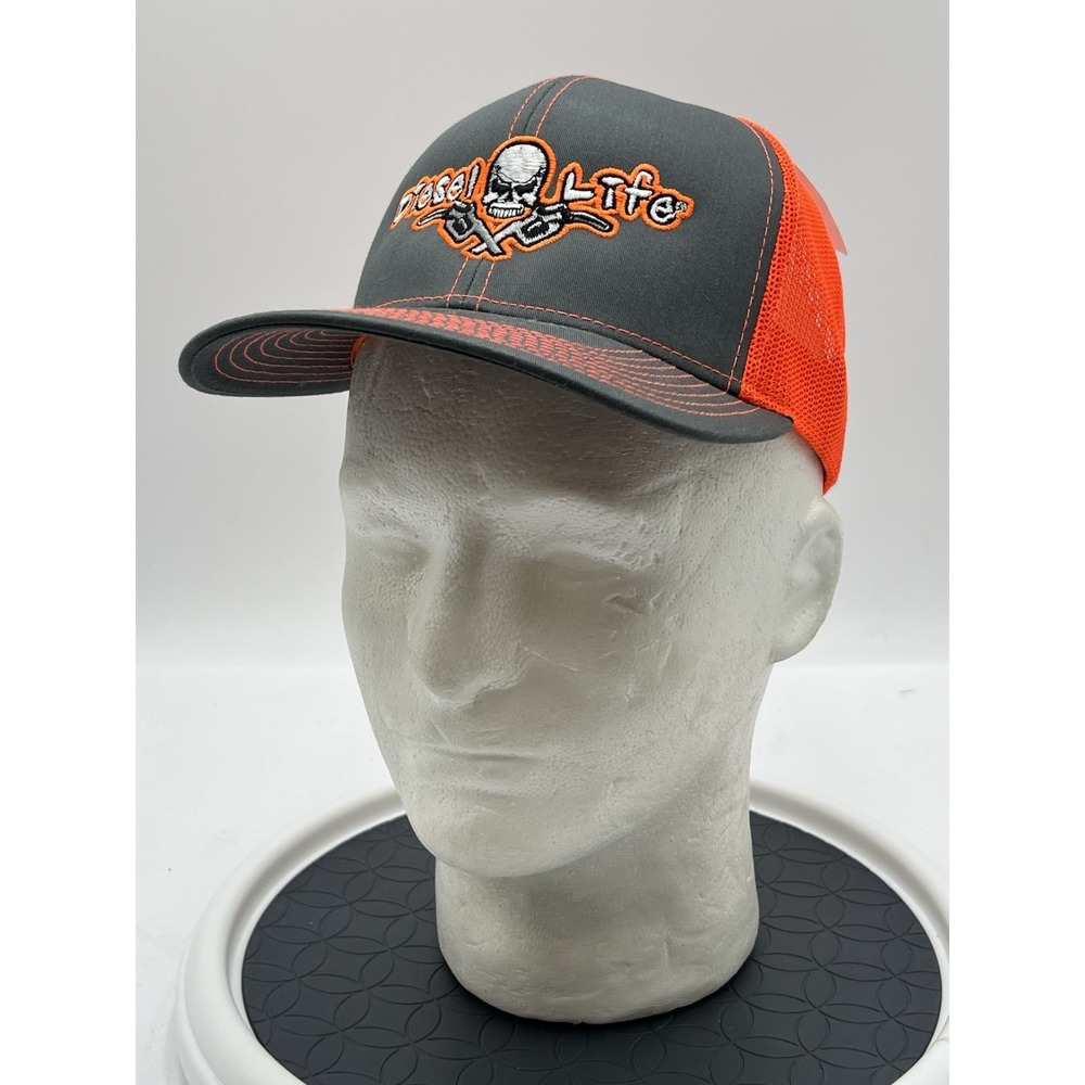 Diesel Life Snapback Hat Pacific Headwear Neon Orange Trucker Mesh NWT